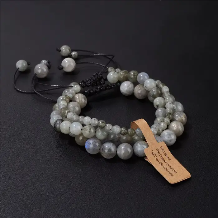 Bracelets minimalistes en Amazonite véritable pour femmes et hommes