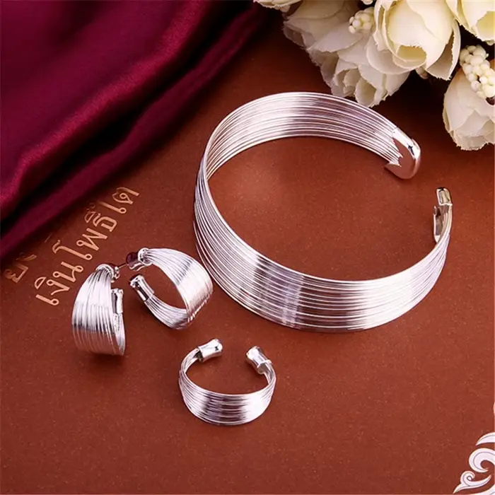 Bagues en argent Sterling 925, ensemble de bijoux pour femmes, fine, rétro, multi-lignes, taille réglable, à la mode, cadeaux de fête, de vacances
