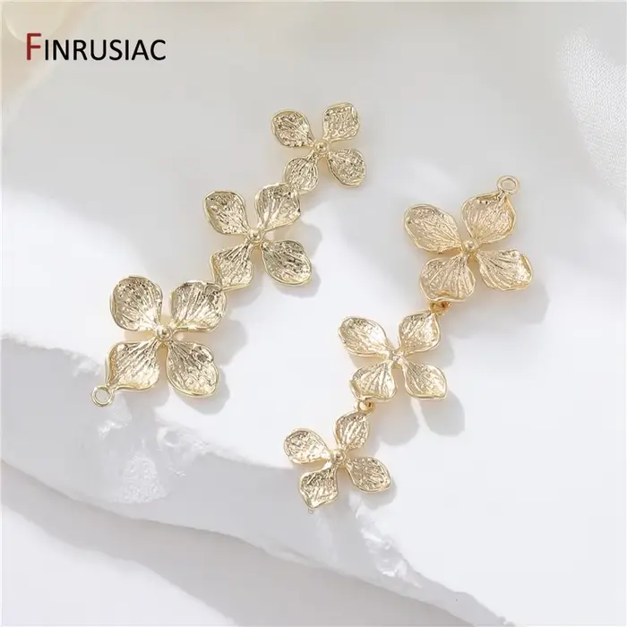 Mode 14K plaqué or laiton feuille/fleur breloques pendentifs pour bricolage femmes collier fabrication de bijoux accessoires résultats
