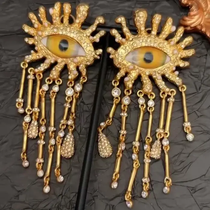 Nouvelles boucles d'oreilles de style médiéval, mode européenne et américaine, décorées d'émail et o