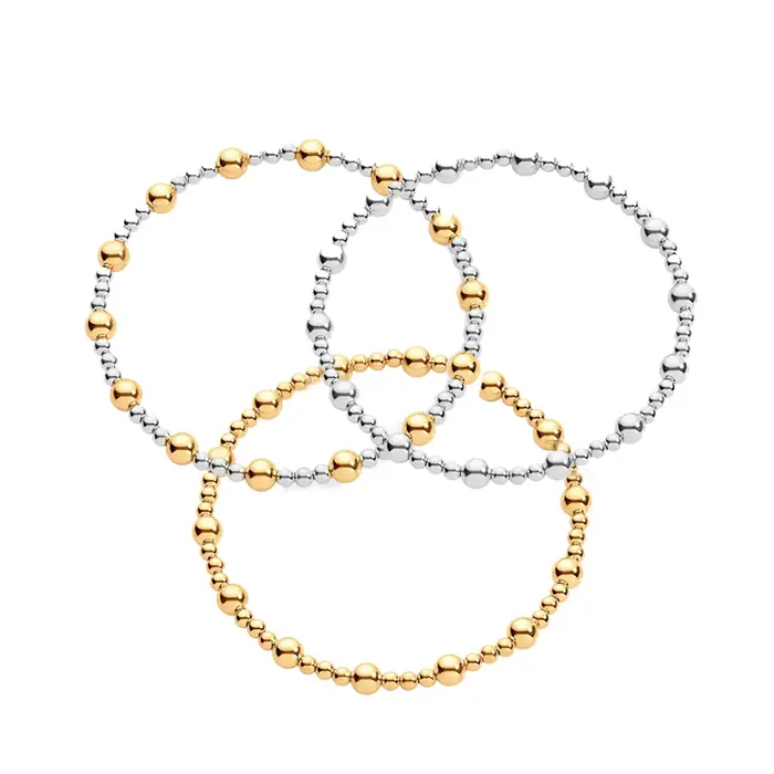 Bracelet de perles plaqué or 18 carats pour femmes