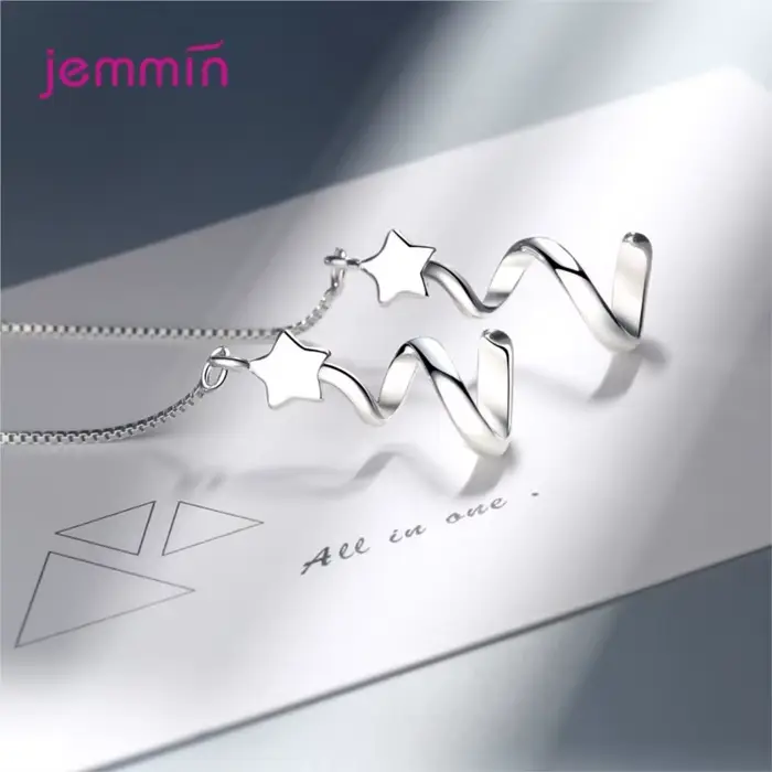 Boucles d'oreilles pendantes en argent Sterling 925 véritable pour femmes et filles, nouveau Design,