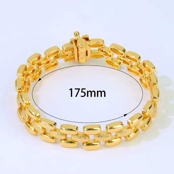 Bracelet en or Simple pour femmes arabes, plaqué or 24 carats, élégant, classique éthiopien, bijoux 