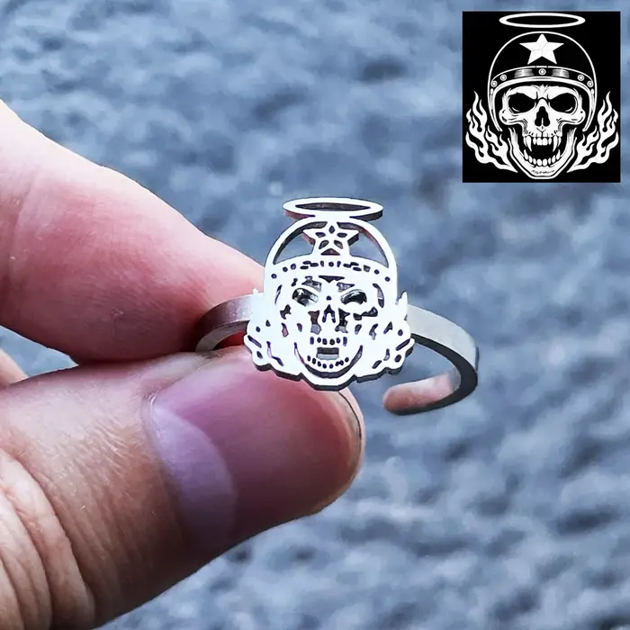 Bague personnalisée avec logo pour homme et femme, bague ouverte tendance en acier inoxydable, cadea
