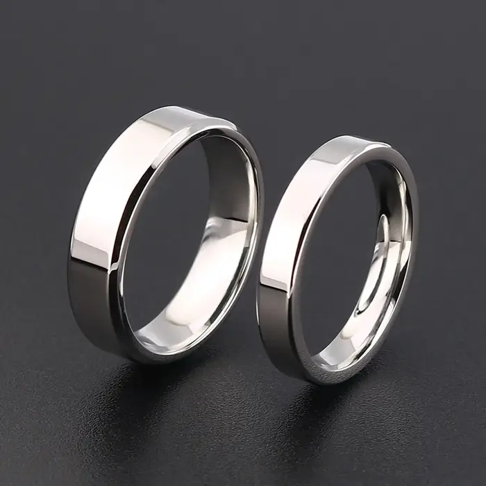 Bagues en acier inoxydable de 4mm 6mm 8mm de large, hautement poli, nouvelle mode classique et génér