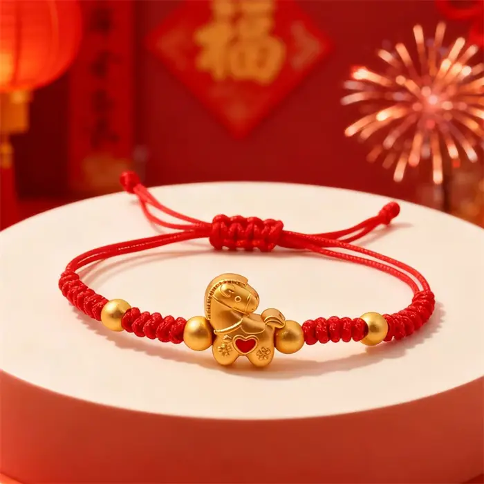 Bracelet en corde tressée rouge porte-bonheur pour femmes année du cheval 2026 style chinois bijoux de bénédiction nouvel an cadeau occassionnels