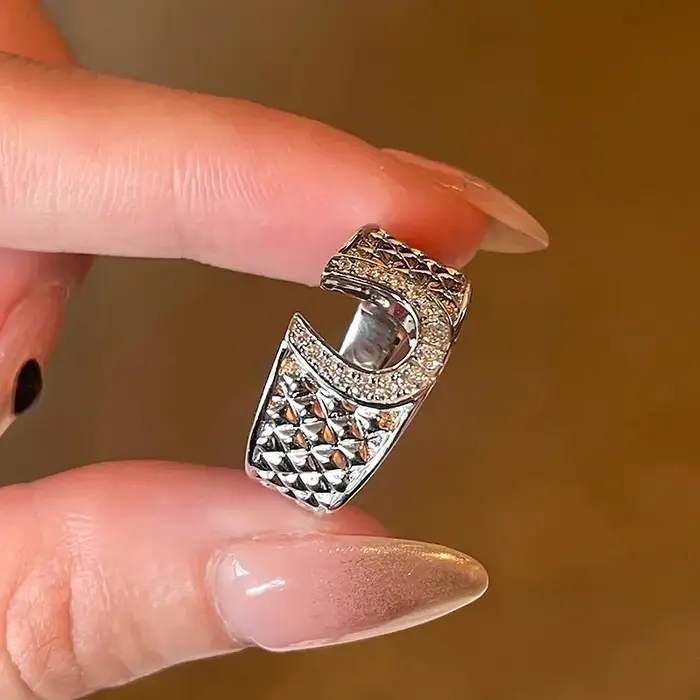 Bague en fer à cheval en forme de U pour femme, argent 925, saule, bague Ding, couple, bijoux de ban