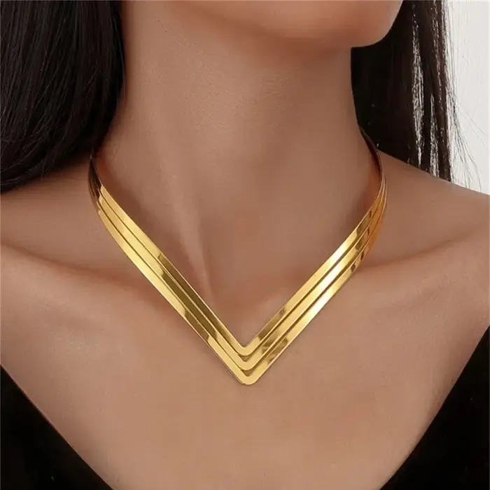 Collier géométrique en métal or rouge-marron style bohème vintage pour femmes occasions spéciales