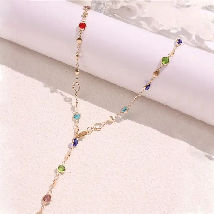Collier bohème coloré Long en forme de Y