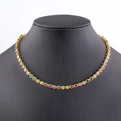 Nidin Ins offre spéciale Sexy tour de cou glacé Tennis chaîne collier pour femmes de luxe cubique Zi