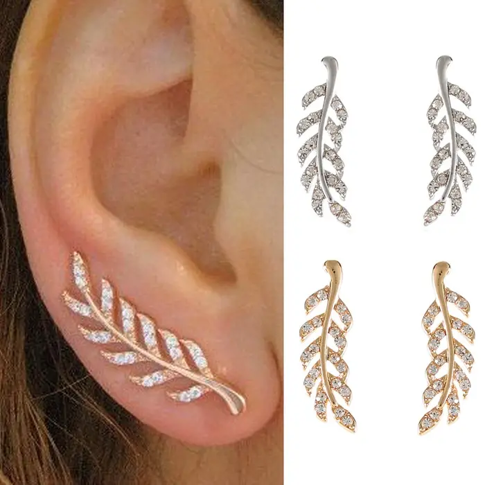 Boucles d'oreilles feuilles ajourées pour femmes