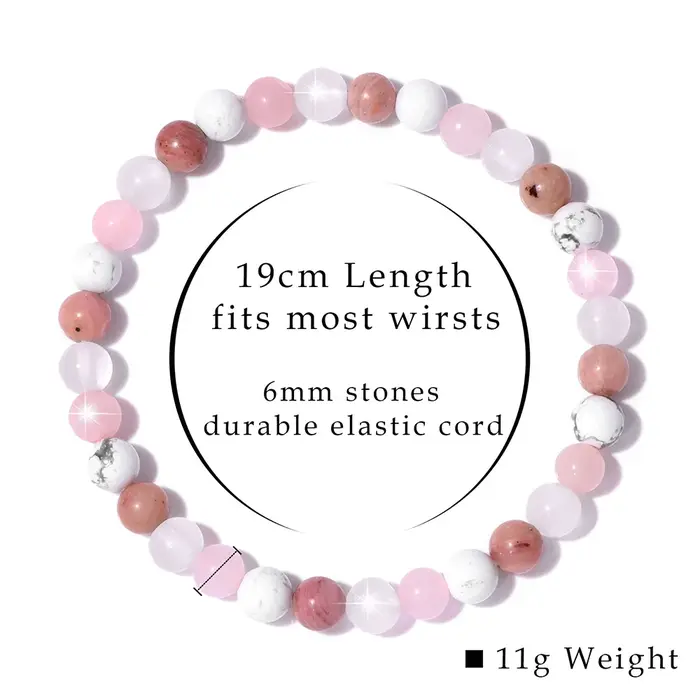 Bracelet en pierre de cristal naturel pour homme et femme, bijoux tendance, perles de guérison, Rhod