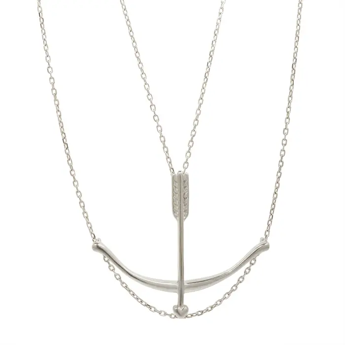 JINHUI Archer collier pour femmes en acier inoxydable métal 18 K couleur or arc et flèche pendentif 