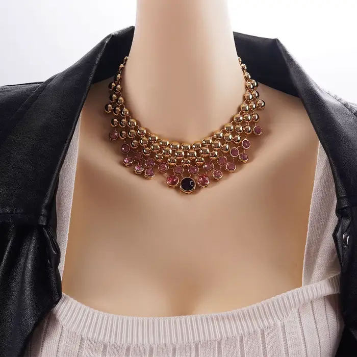 Collier de mariée multicouche réglable