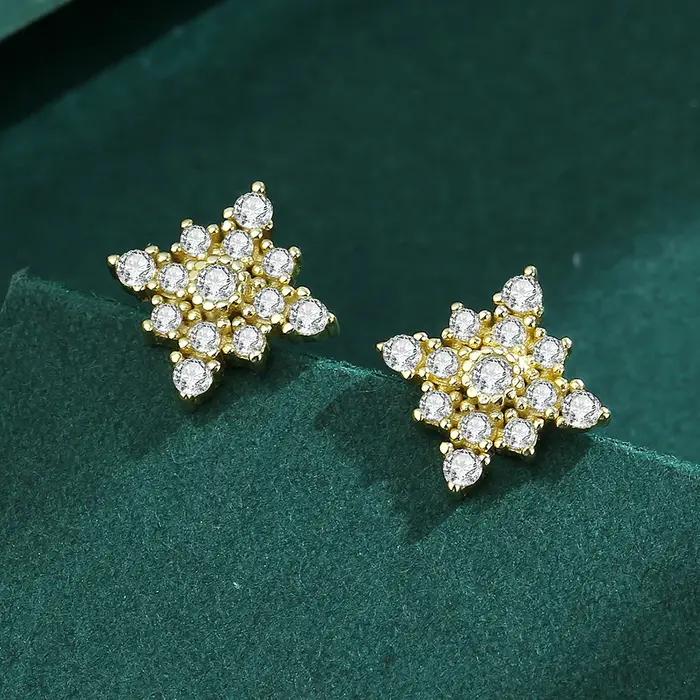 Boucle d'oreille flocon de neige pour femmes