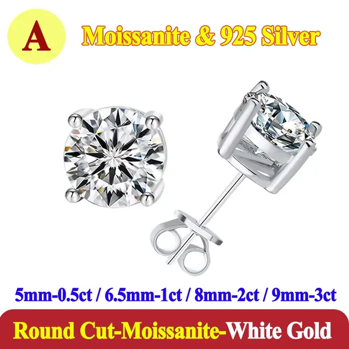 Luxe 0.5-3 Carats Marquise coeur poire Moissanite femmes diamant boucle d'oreille Stud 925 boucles d