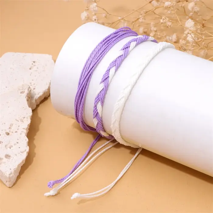 Bracelets en ULronde tressée bohème pour hommes et femmes
