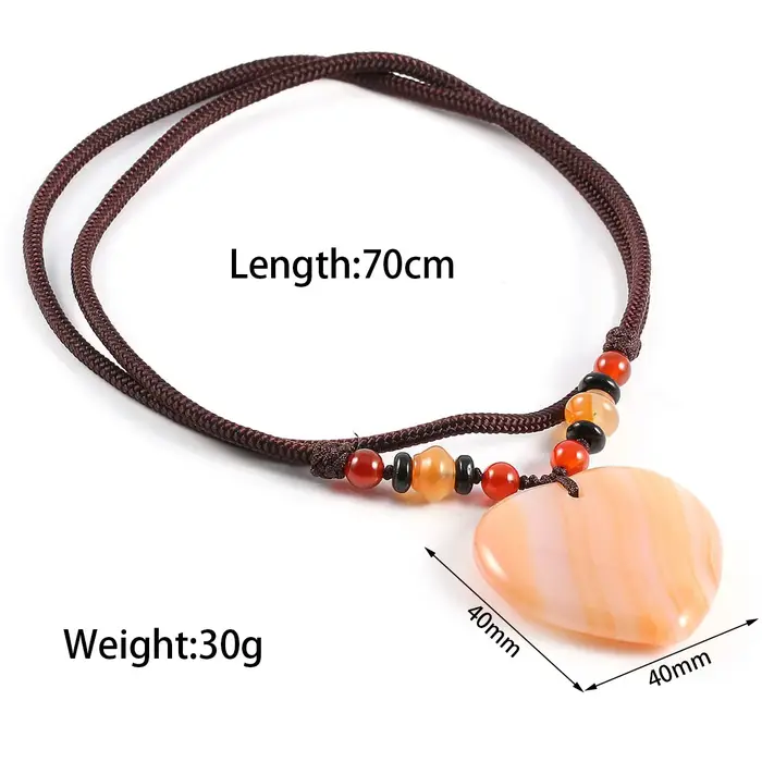 Collier classique en agate grise pour femme