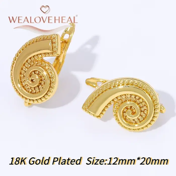 Résultats de boucles d'oreilles faits à la main, accessoires de mode plaqué or 18 carats en forme d'