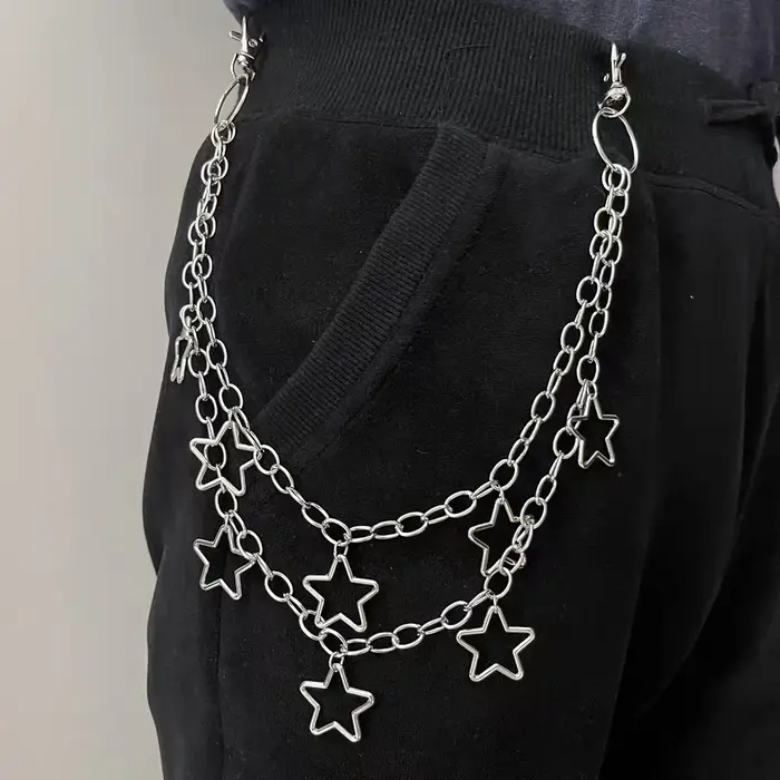 JOHip Hop Hipster Punk Metal Crescent pour hommes et femmes, sac géométrique, cool, cent paires de p