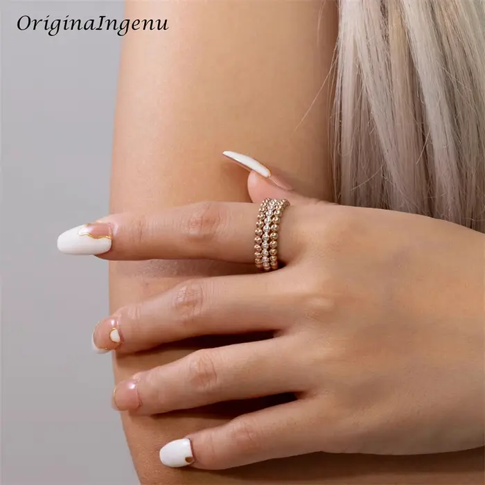 Bague tricolore remplie d'or 14K
