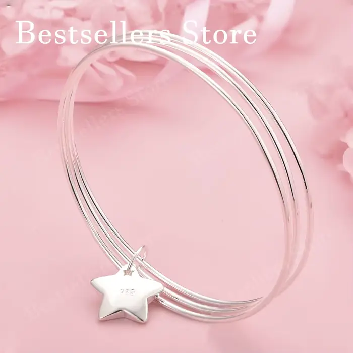 Bracelet étoile élégant en argent sterling 925, bijoux pour femmes, accessoires de mode pour mariage