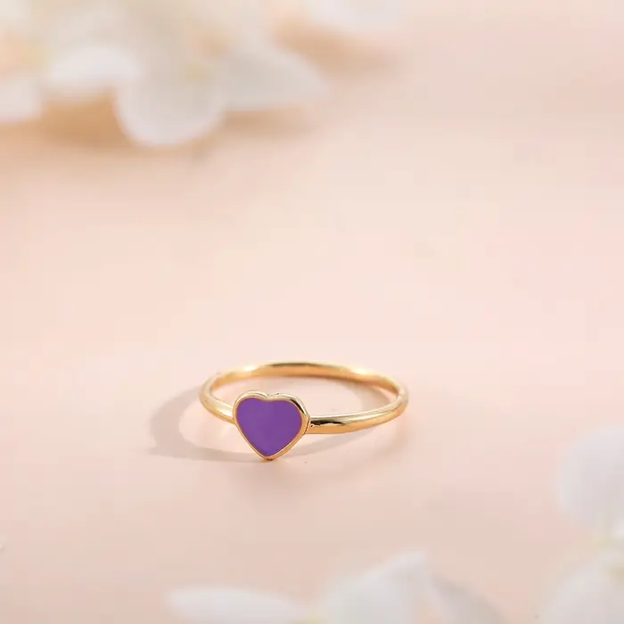 Bagues esthétiques en émail rose pour femmes