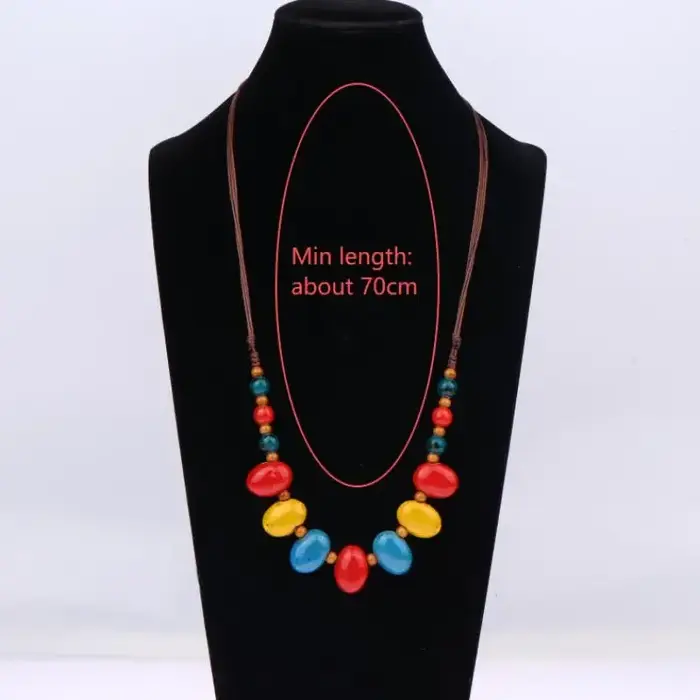 Collier de haricots en céramique coloré