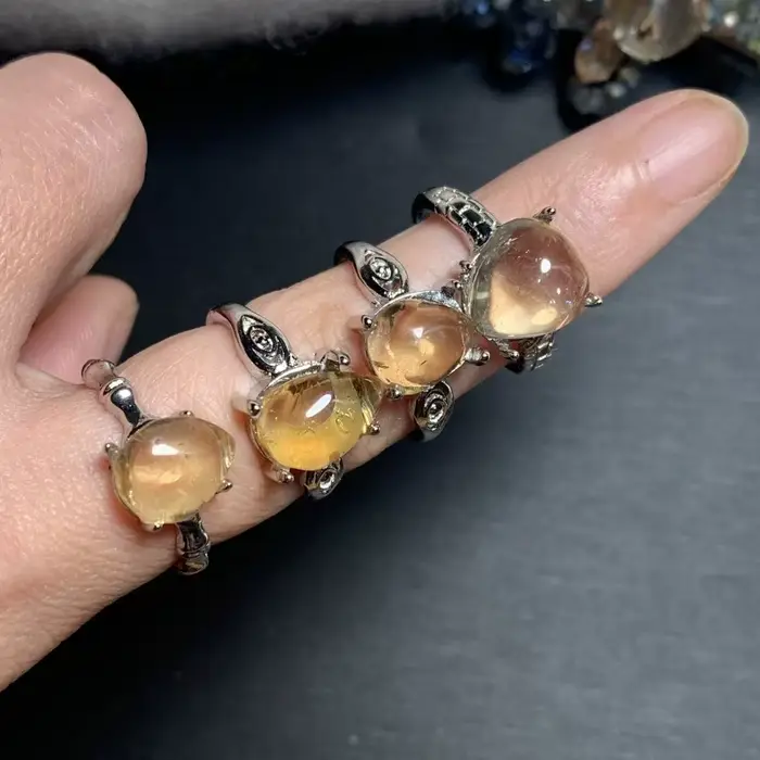 Bague en citrine naturelle 60, réglable, pour femme, bijoux pour femme, cadeau, vente en gros, haute qualité, vintage, raffinée