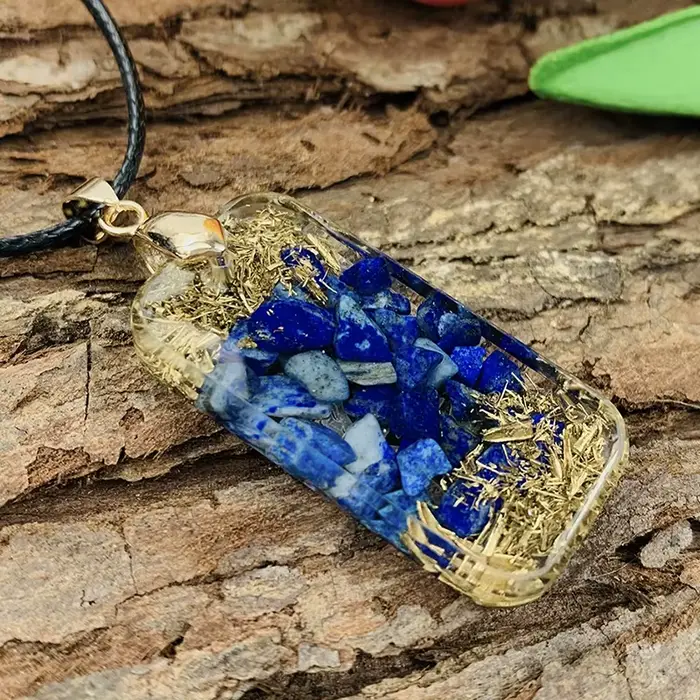 Collier en Lapis Lazuli Naturel Yantra