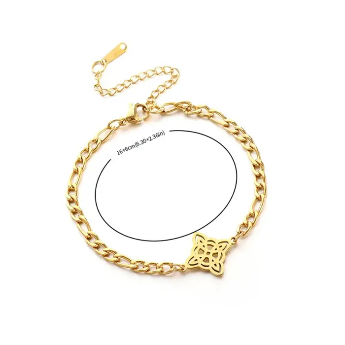 Bracelet à nœud de sorcière en acier inoxydable pour hommes et femmes