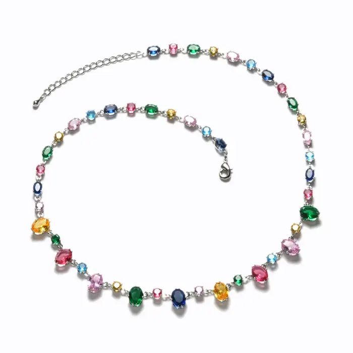 Ensemble de bijoux pour femmes, Design tendance personnalisé, couleur incrustée de zircone, collier,