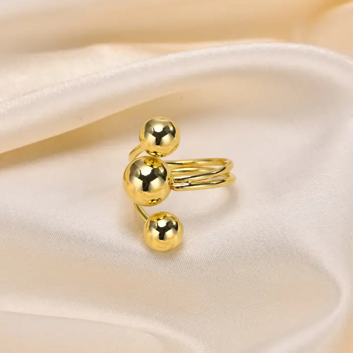 Bague de déclaration à boules ouvertes pour femmes