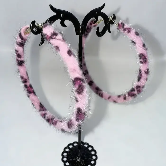 Y2K – boucles d'oreilles imprimées léopard rose pour femmes