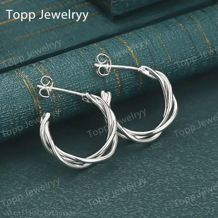 Boucles d'oreilles croisées exquises en argent sterling 925, bijoux pour femmes, accessoires de mari
