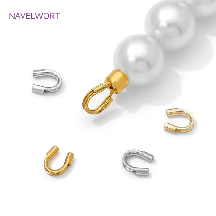 50/100 pièces 18K plaqué or laiton fil garde gardien protecteurs boucles U forme fermoirs connecteur