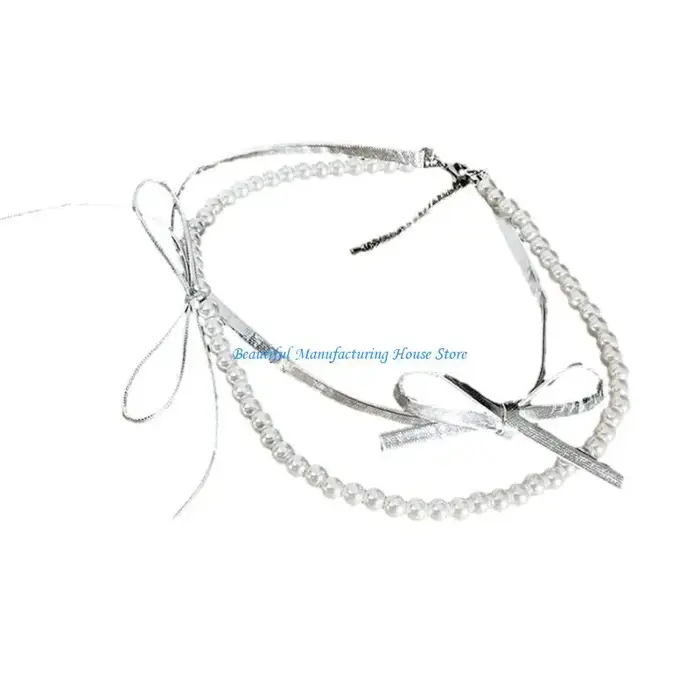 Collier élégant à nœuds papillons en cristal pour femmes, chaîne double couche, détails délicats, bijou empilable pour occasions spéciales