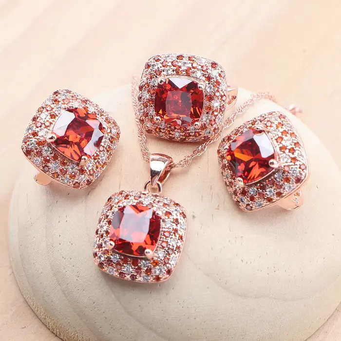 Ensembles de bijoux en argent regardé 925 pour femmes, boucles d'oreilles, matiques, pendentif, ense