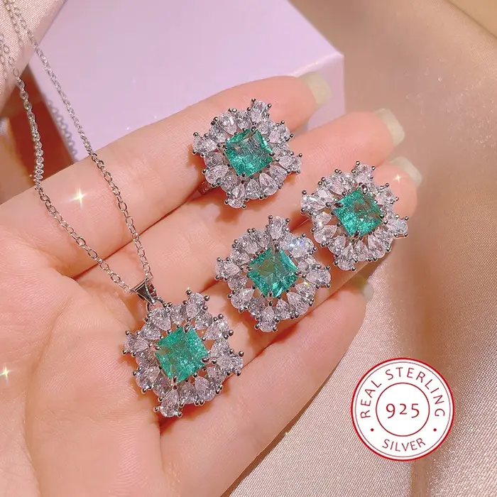 Ensemble de bijoux de luxe léger en argent Sterling 925