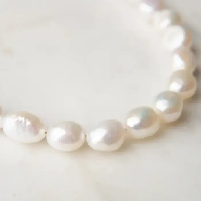 Collier ras du cou en perles baroques véritables de 8 à 9mm
