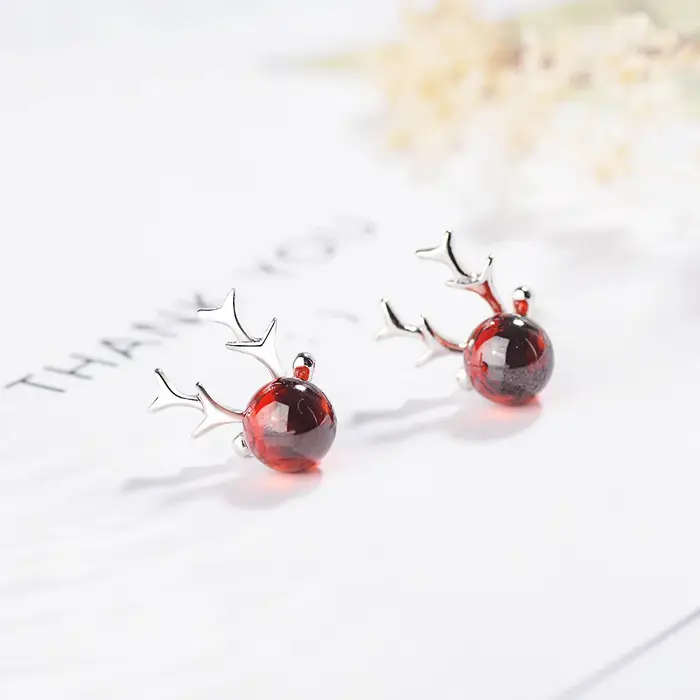 Boucles d'oreilles en forme de cerf de noël pour femmes
