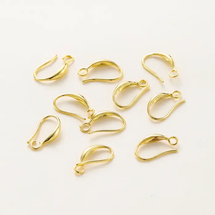 10 pièces/lot 14K 18K or véritable boucle d'oreille pendentif crochet oreille fil