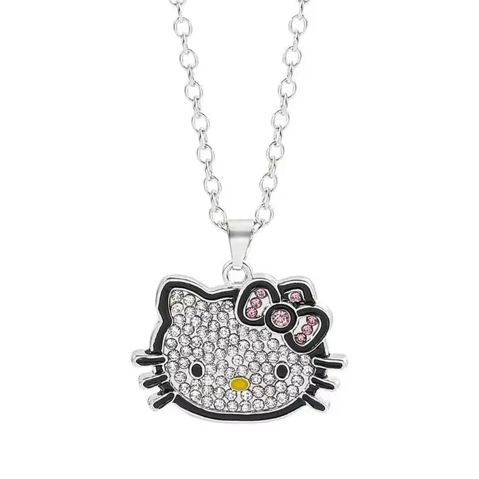 Collier ras du cou en argent avec pendentif chat de dessin animé mignon, design Kawaii, bijoux de mo