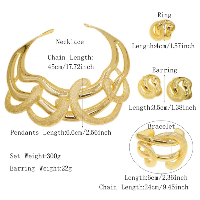 Ensemble de bijoux plaqué or de Dubaï