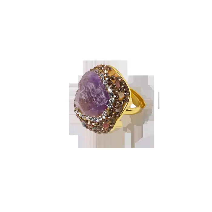 Bague Tourmaline Naturelle Incrustée d'Alanding Yst pour Femme, Bijoux de Banquet Simples, Mode Pers