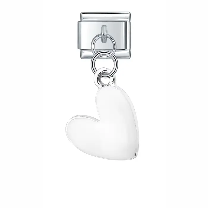 Hapiship mode couleur douce coeur amour trombone charme liens ajustement 9mm en acier inoxydable Bra