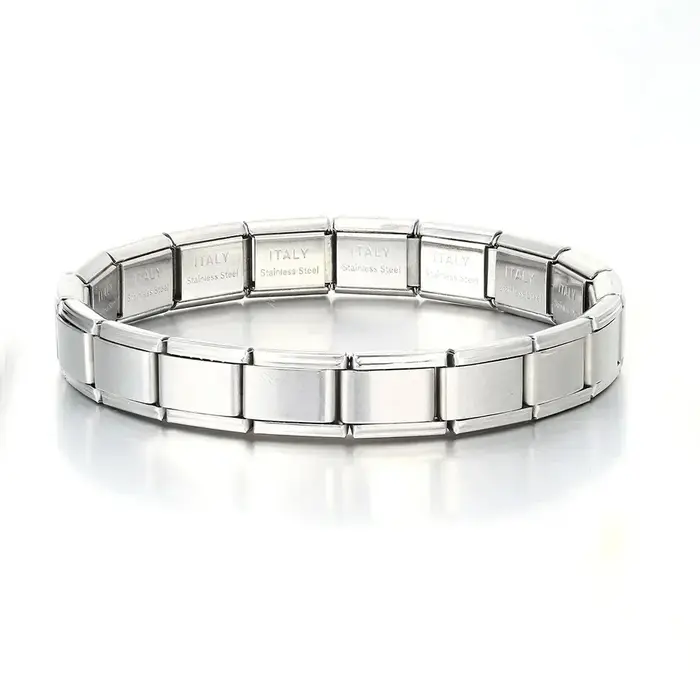 Bracelet à breloques italien en acier inoxydable doré pour femmes et hommes, fabrication de perles d