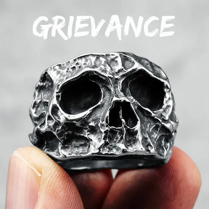 Bague tête de mort cassée en acier inoxydable 316L pour hommes, Punk Rock Rap HipHop, fête pour mota