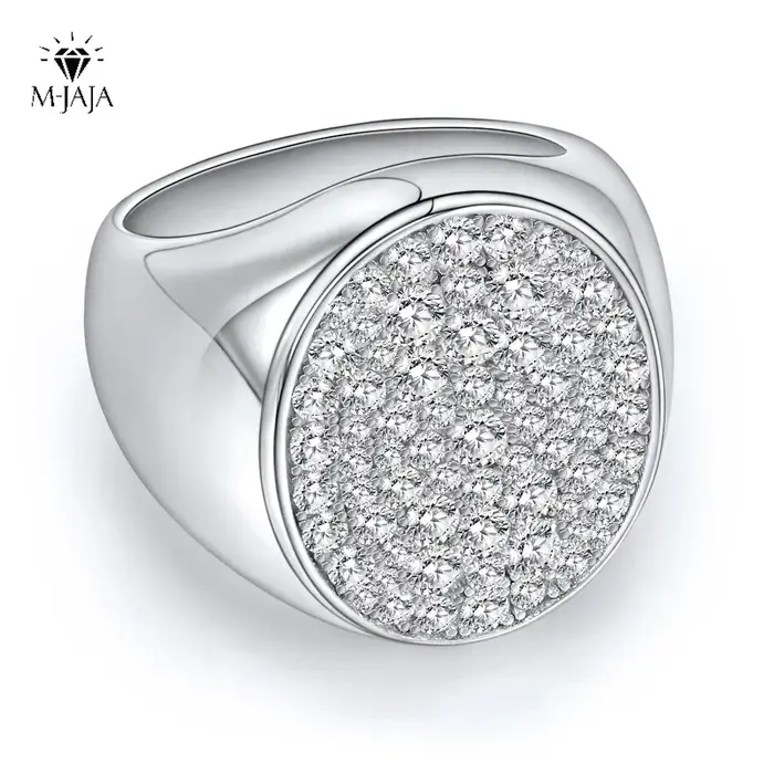 Bague moissanite complète en diamant Hip-hop pour hommes/femmes