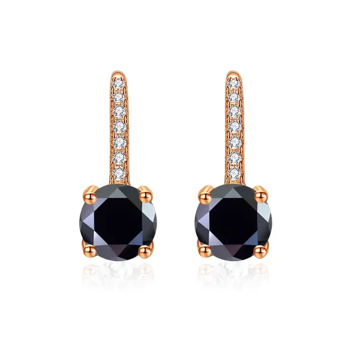 PomerceJelly-Boucles d'oreilles en diamant Moissanite pour femme, gouttes d'oreille en or rose, arge